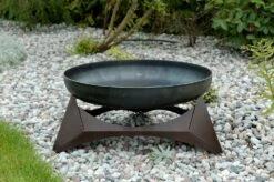 SvenskaV Design Feuerschale Arka XXL - Ø 63 Cm - Rohstahl Mit Pulverbeschichtetem Fuß