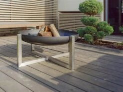 SvenskaV Design Feuerschale Cross XXL - Ø 63 Cm - Edelstahl