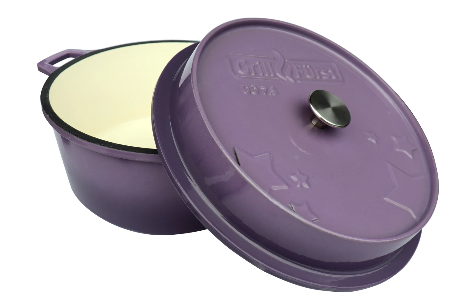 Grillfürst Emaillierter Dutch Oven Ohne Füsse DO7,5 - Lila 3 Grillfürst Emaillierter Dutch Oven Ohne Füsse DO7,5 - Lila
