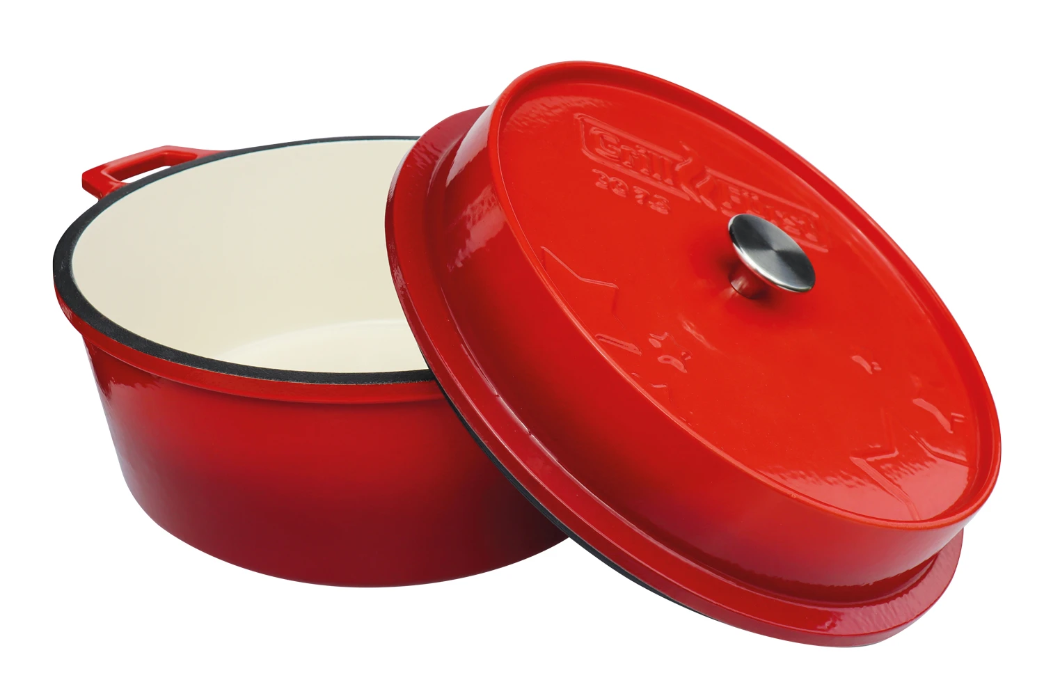 Grillfürst Emaillierter Dutch Oven Ohne Füsse DO7,5 - Rot 3 Grillfürst Emaillierter Dutch Oven Ohne Füsse DO7,5 - Rot