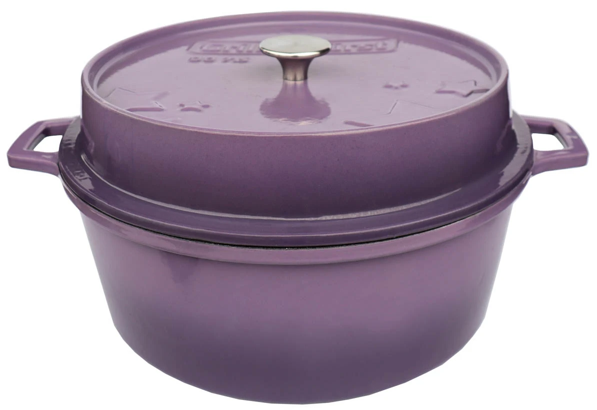Grillfürst Emaillierter Dutch Oven Ohne Füsse DO7,5 - Lila 4 Grillfürst Emaillierter Dutch Oven Ohne Füsse DO7,5 - Lila – Bild 2
