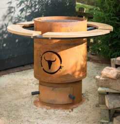 Moesta Bandit FirePlace 57 Cm Durchmesser - Inkl. Ablagebretter Bambus -GrillProfi Werkstatt Moesta Bandit Feuerstelle Ablage Mood