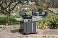 Outdoorchef Gas Kugelgrill Arosa 570 G Evo Black Style - Inkl. Blazing-/Cooking Zone Kit Plus Und Plancha -GrillProfi Werkstatt Outdoorchef Arosa 570 G Evo Grey Steel Blazing Zone